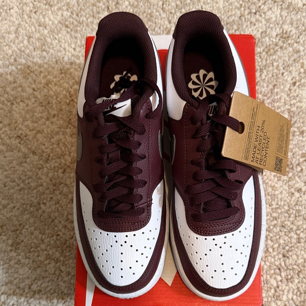Nike Maroon and White Athletic Shoes